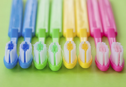 Photo of colorful toothbrushes